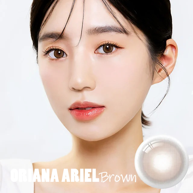 【度あり度なし】ISHA オリアナアリエル（ORIANA ARIEL）ブラウン@1年使用 DIA14.2mm カラーコンタクト 韓国人気カラコン