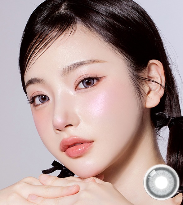 【1ヶ月/990円】韓国カラコン バービーアイ MEOW バーマングレー  1箱2枚入 14.5mm 1month マンスリー 度あり 度なし 水光レンズ UVカット ナチュラル 高発色 人気 #OLOLA