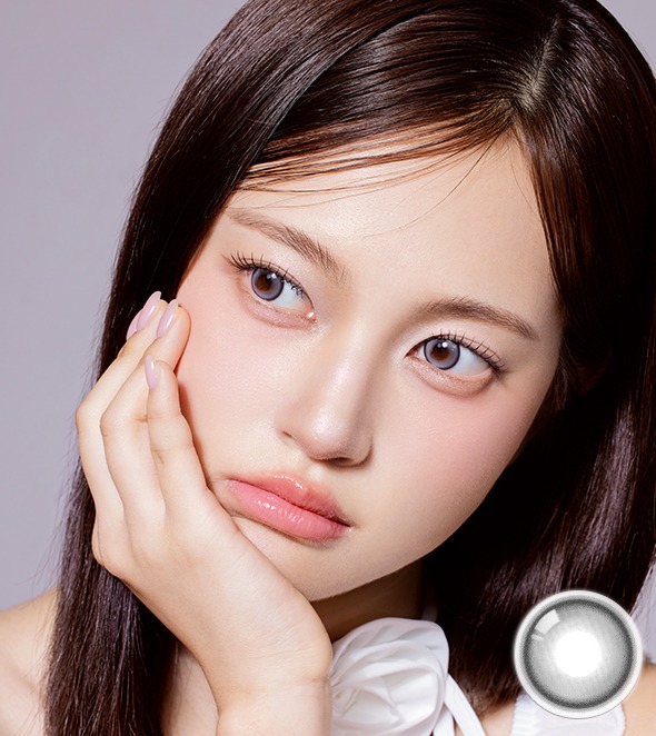【1ヶ月・UVカット】韓国カラコン IDIFF MEOW クーングレー 1箱2枚入り 14.2mm マンスリー 水光レンズ 度あり 度なし ナチュラル 高発色 グレーマンスリー #OLOLA