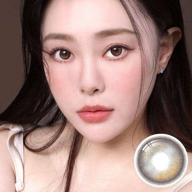 【度あり度なし】ISHA オリアナエッジプラス（ORIANA EDGE PLUS）シェードブラウン@1年使用 DIA14.5mm カラーコンタクト 韓国人気カラコン