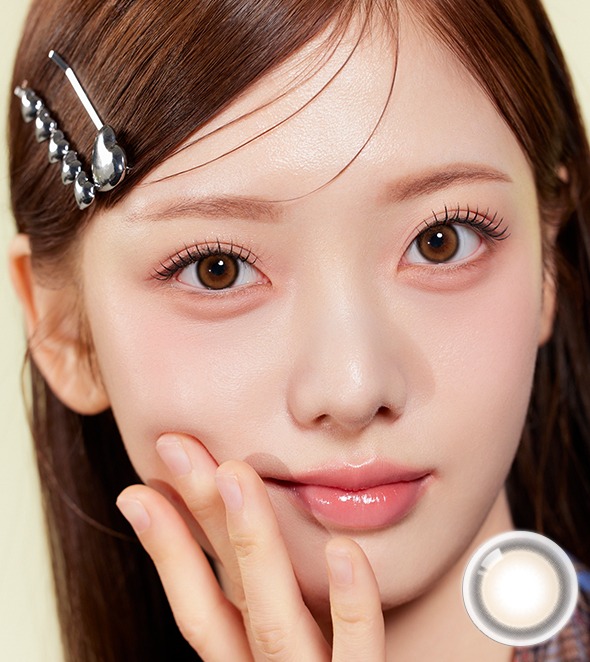 【1ヶ月】韓国カラコン バービーアイ IMOLOLA グリーブラウン 1箱1枚入りx2箱 14.2mm 1month マンスリー 度あり 度なし UVカット ナチュラル MPC シリコーンハイドロゲル #OLOLA
