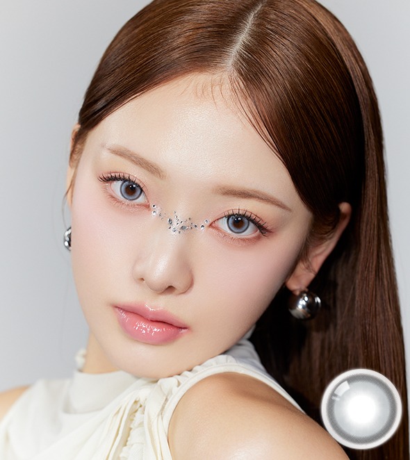 【1Day・UVカット】 IMOLOLA GLINT グレー 1箱10枚入 14.2mm 韓国ワンデー 度あり 度なし 高発色 ナチュラル MPC 配合#OLOLA