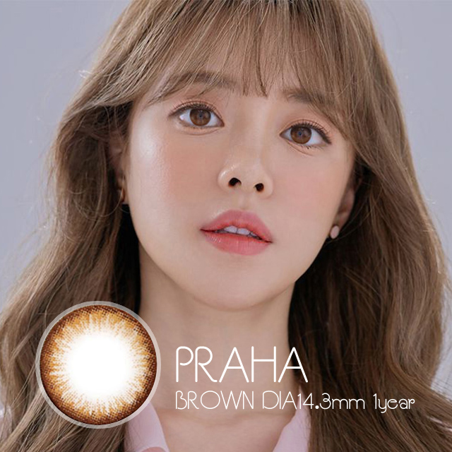 【シリコーンハイドロゲル】バービーアイ  プラハ（PRAHA）ブラウン@1年・2枚入DIA：14.3mm激安カラコン