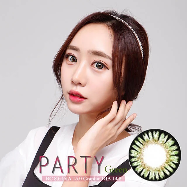 【度あり度なし】バービーアイ パーティー（Party）グリーン@1年・2枚入DIA：15.0mm激安カラコン