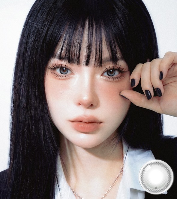 【1ヶ月・シリコーンハイドロゲル】UVカット IMOLOLA ルーン グレー  1箱1枚入×2箱 14.0mm 水光<バランスレンズ > 度あり 度なし 韓国 オーロラカラコン マンスリー #OLOLA