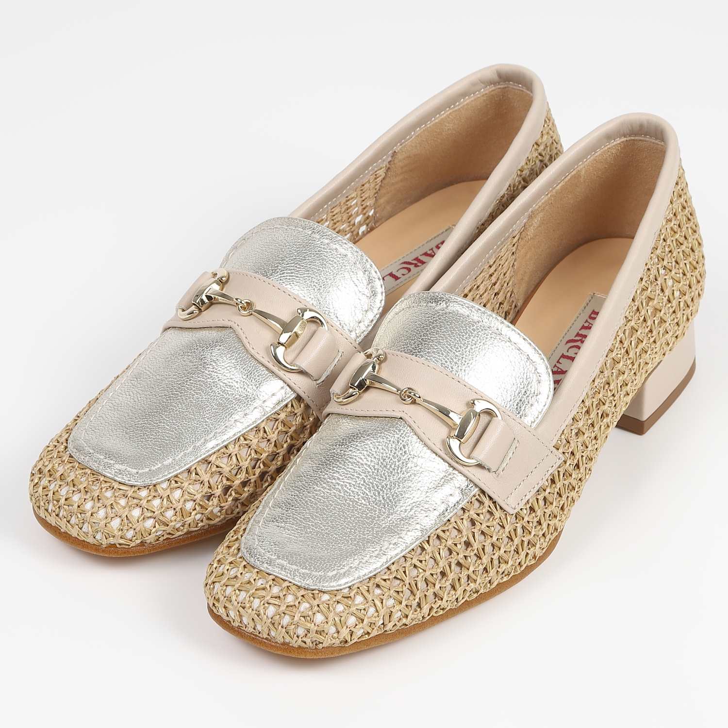 【OUTLET】BARCLAY（バークレー）メッシュローファ　プラチナファブリックコンビ