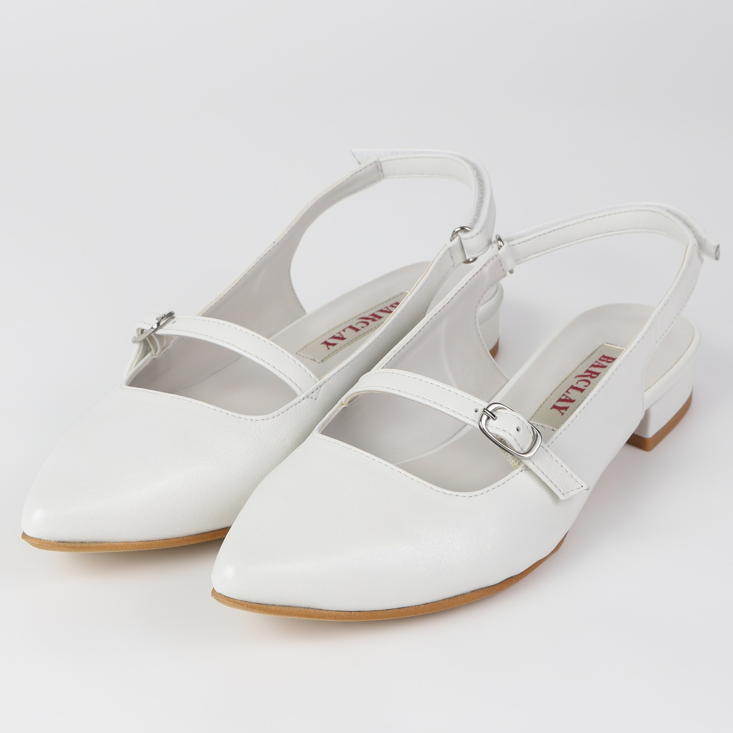 【OUTLET】BARCLAY（バークレー）ポインテッドトゥバックバンドパンプス　アイボリー