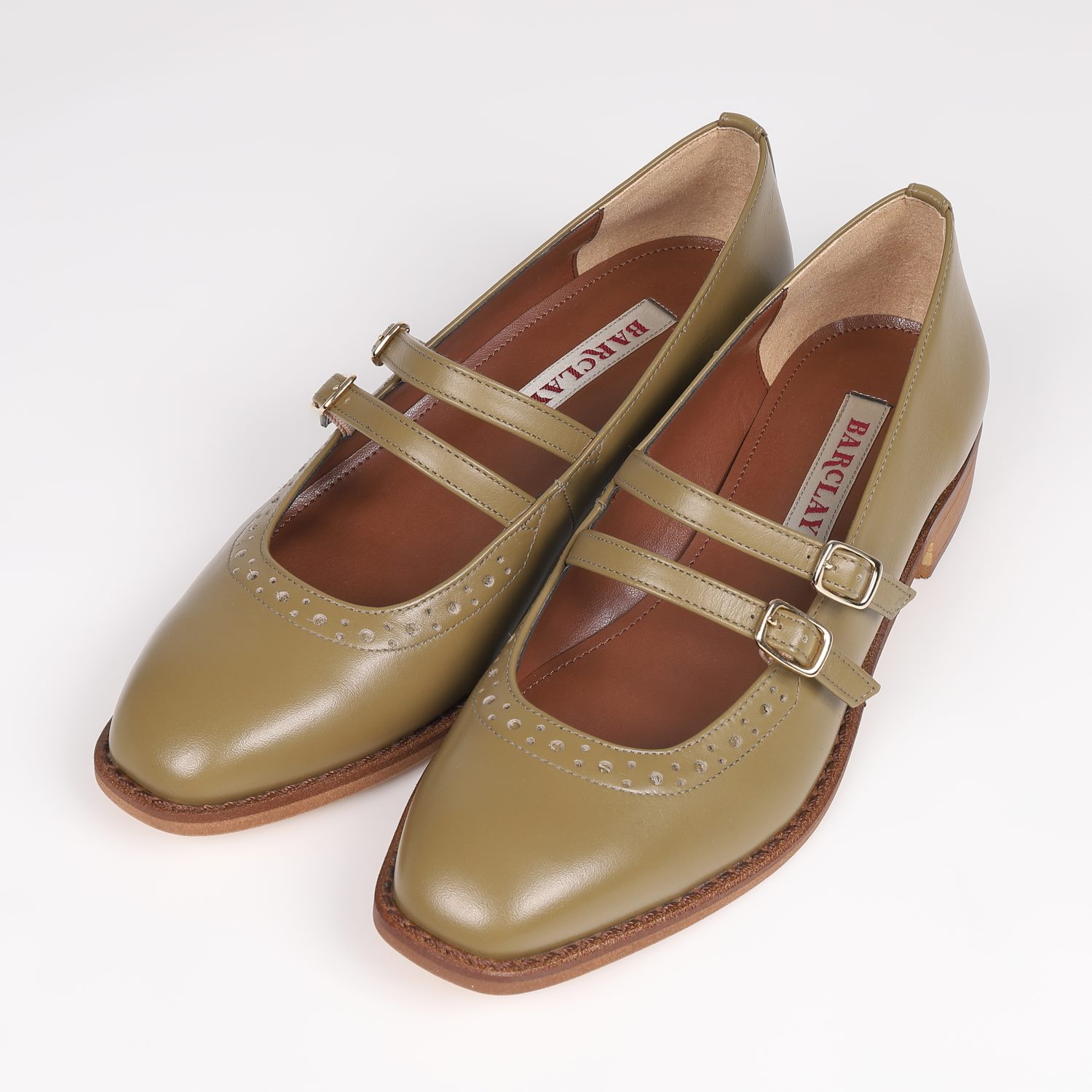 【OUTLET】BARCLAY（バークレー）マニッシュストラップパンプス　オリーブ