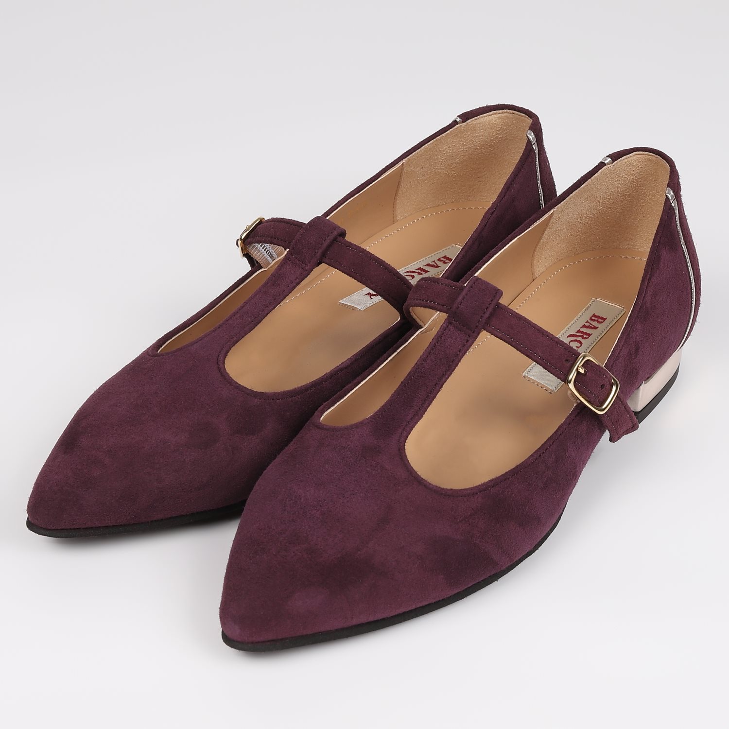 【OUTLET】BARCLAY（バークレー）スエードポインテッドパンプス　パープルスエード