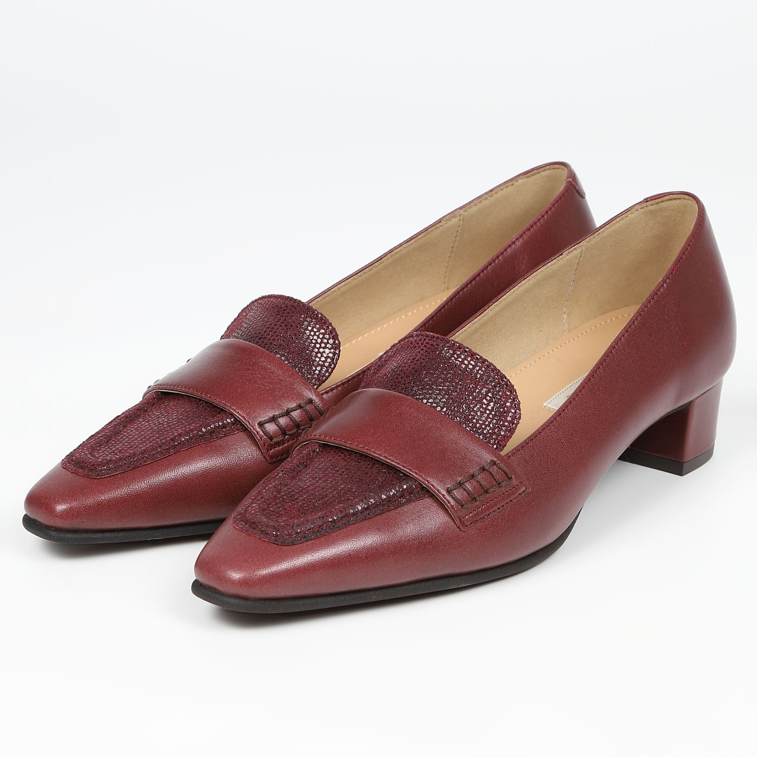 【OUTLET】BARCLAY（バークレー）3.5cmヒールローファー　バーガンディー