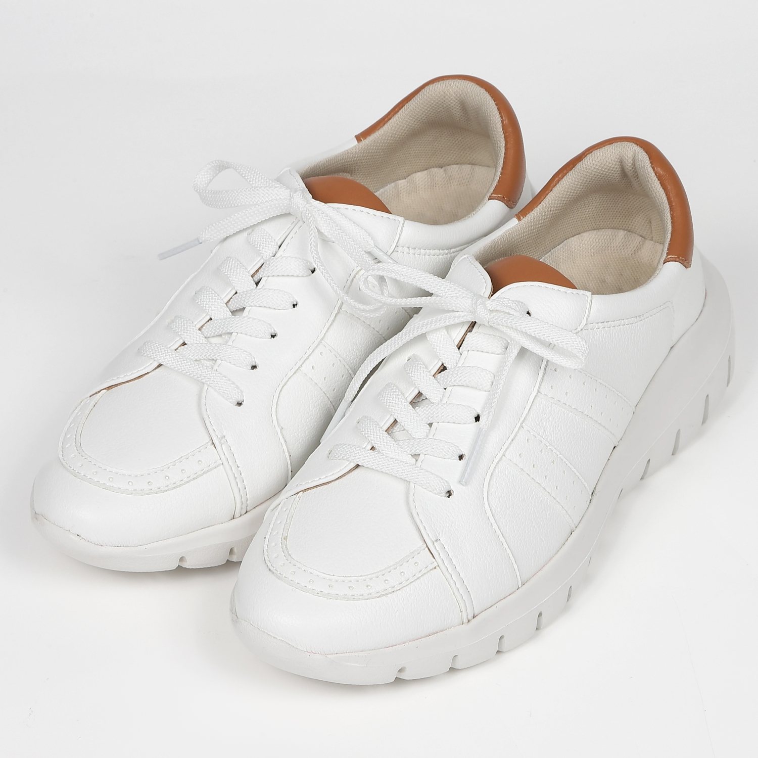 BARCLAY（バークレー）シンプルコンビスニーカー　ホワイトベージュ