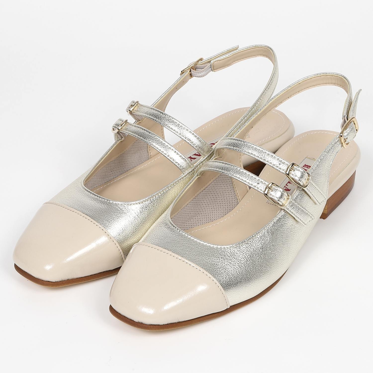 【OUTLET】BARCLAY（バークレー）ダブルストラップバックバンドシューズ　プラチナコンビ