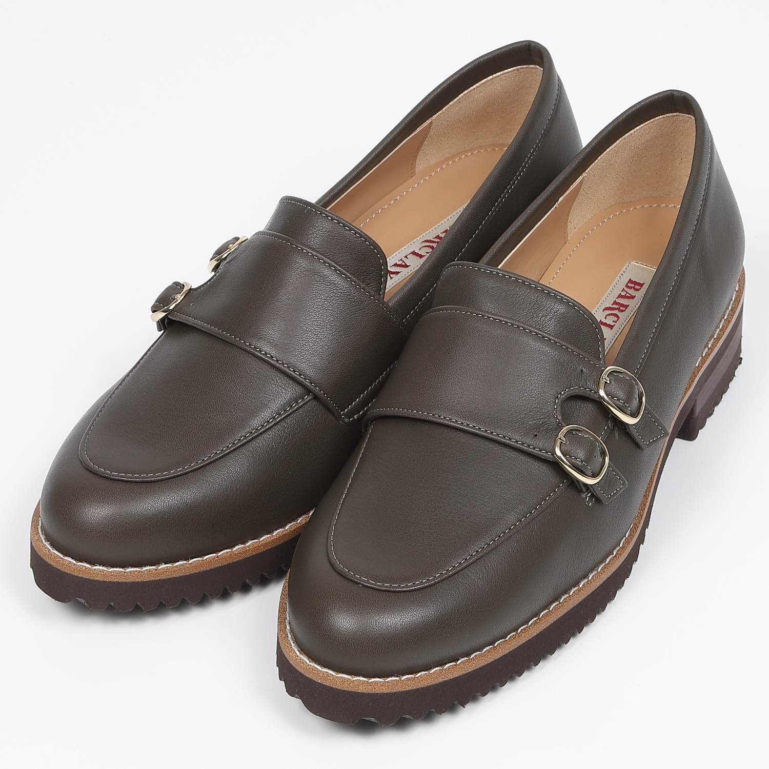 BARCLAY（バークレー）ダブルモンクストラップローファー　オリーブ