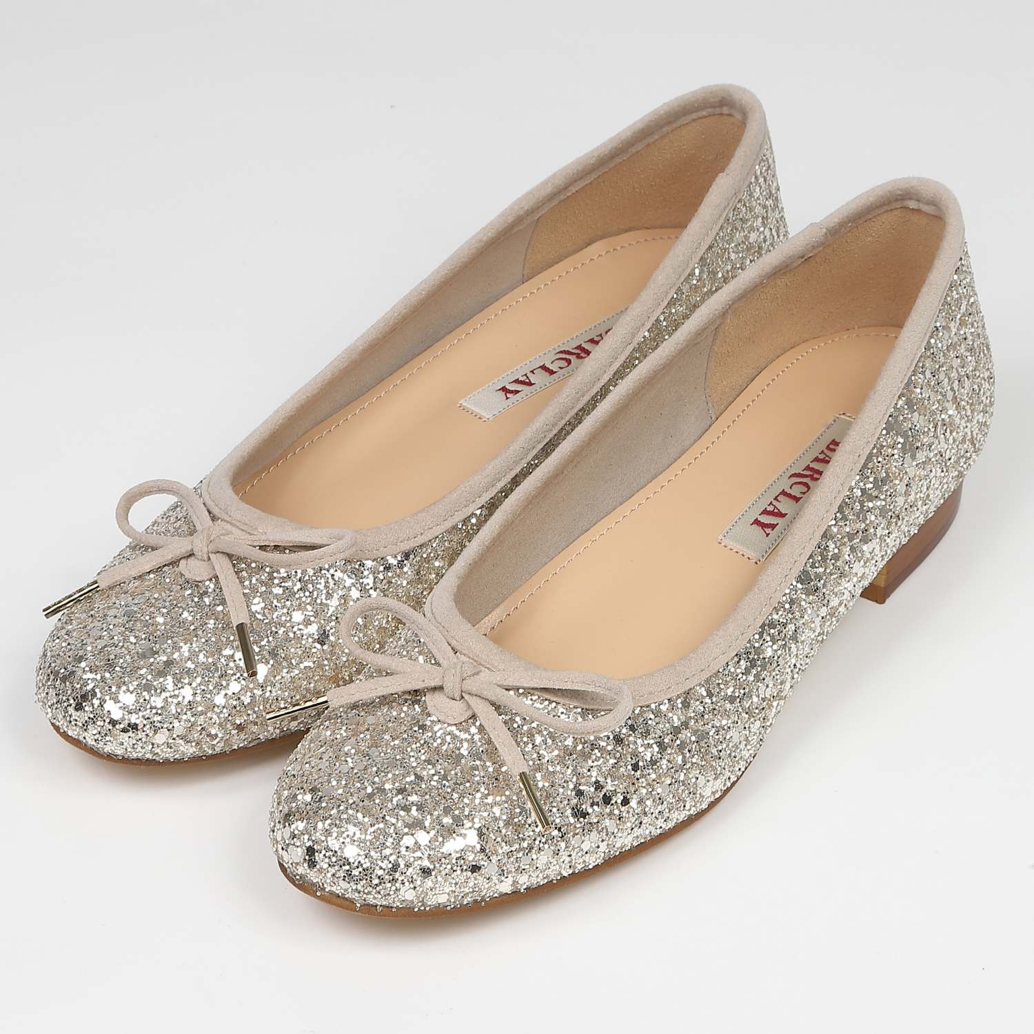 BARCLAY（バークレー）ラウンドトゥバレエシューズ　プラチナ