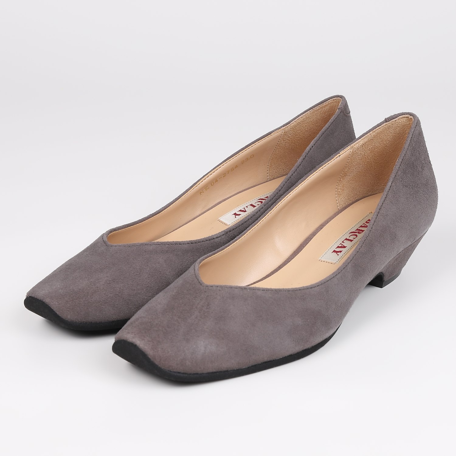 【OUTLET】BARCLAY（バークレー）ローヒールパンプス　グレースエード