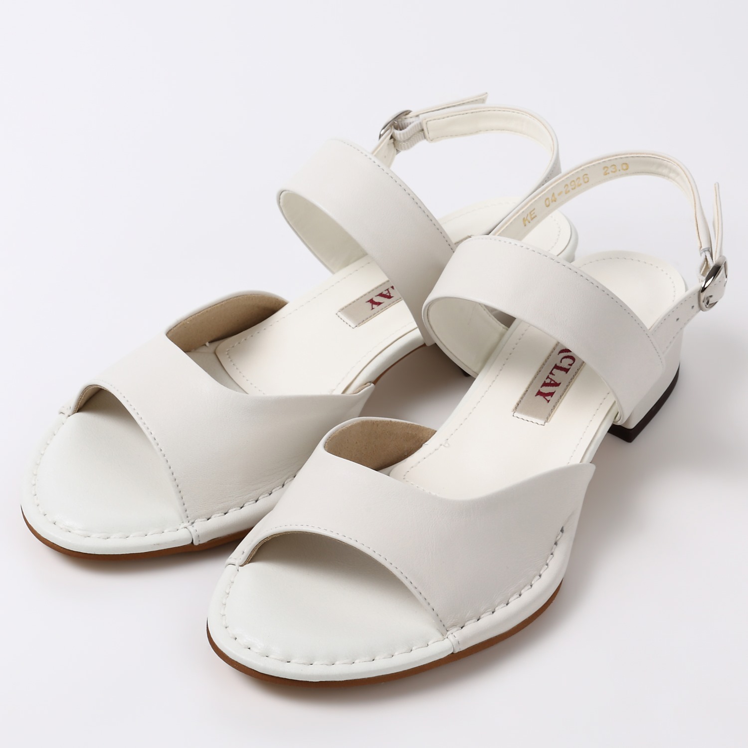 【OUTLET】BARCLAY（バークレー）アウトステッチデザインサンダル　アイボリー