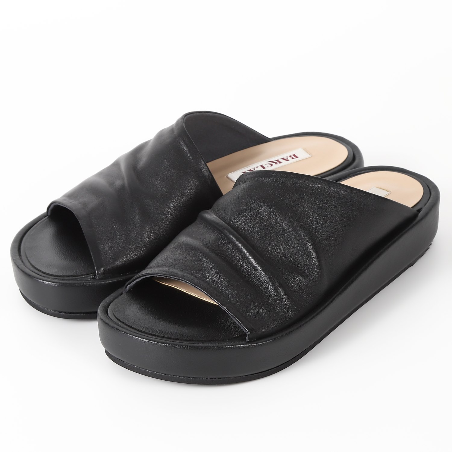 【OUTLET】BARCLAY 厚底フラットサンダル　ブラック