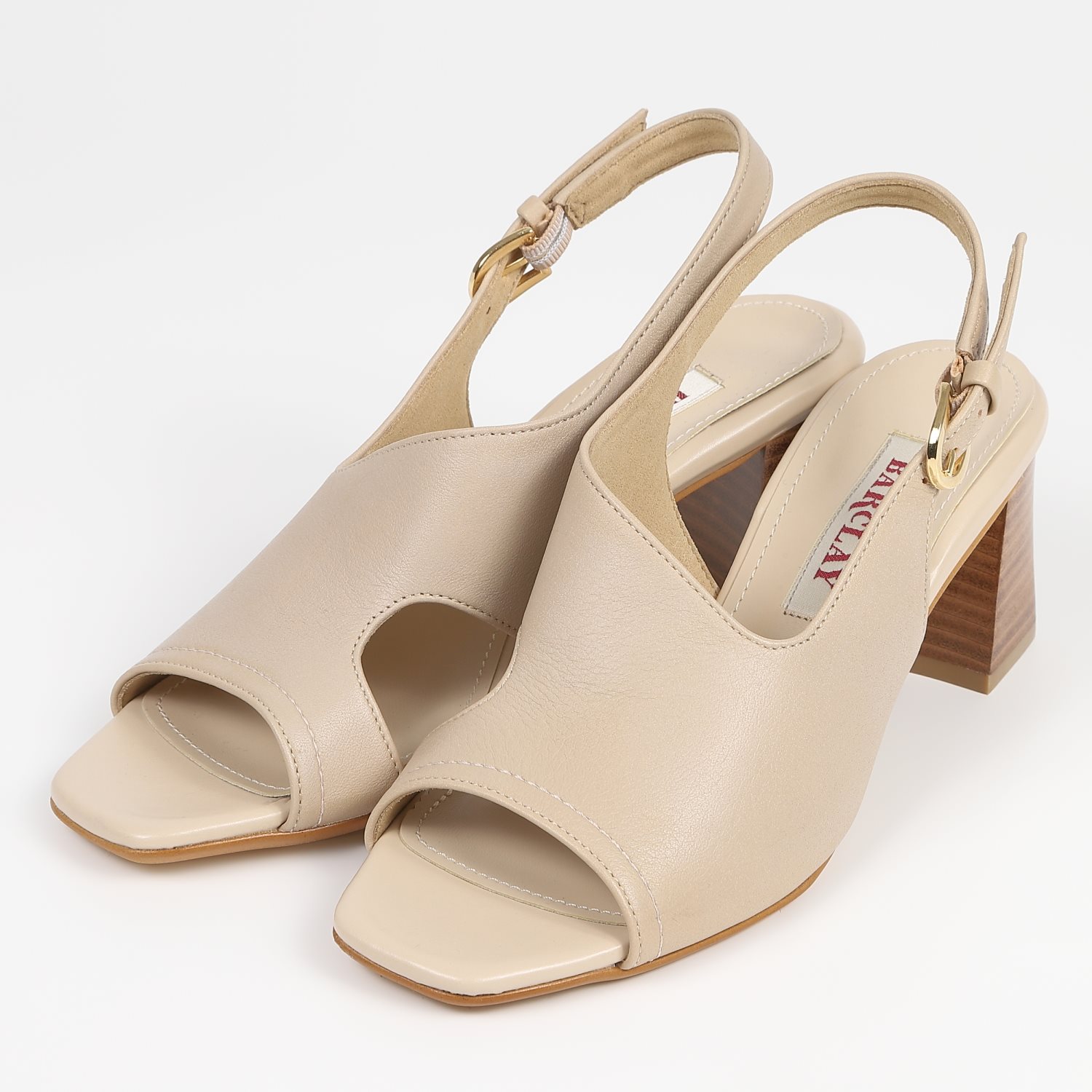 BARCLAY（バークレー）6cmストレートヒールサンダル ベージュ