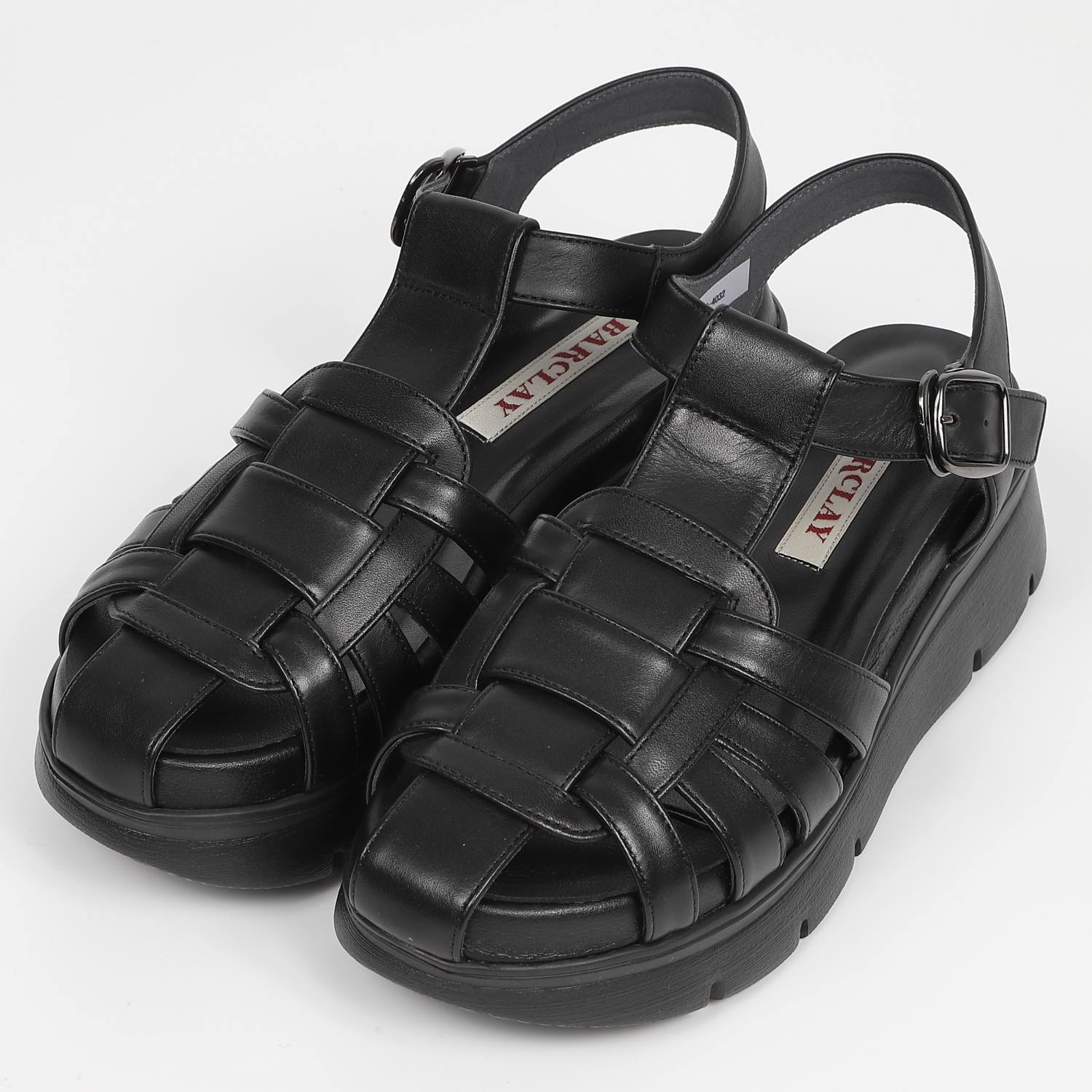 BARCLAY バークレー グルカサンダル 厚底 黒 BARCLAY（バークレー）厚底グルカデザインサンダル ブラック