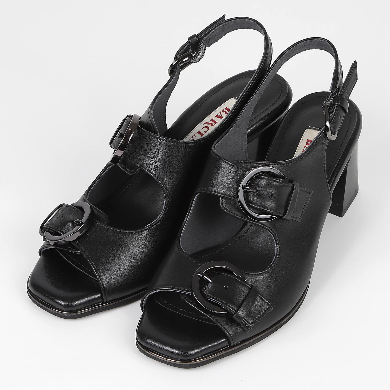 BARCLAY（バークレー）カジュアルヒールサンダル　ブラック