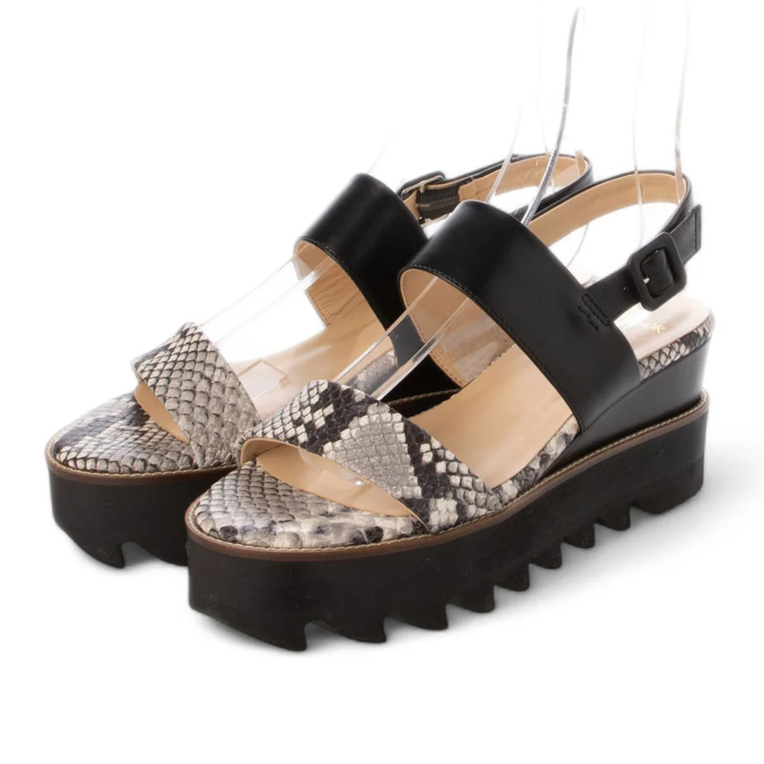 【OUTLET】PRIXD'OR（プリドール）厚底シャークソールサンダル　ブラックコンビ