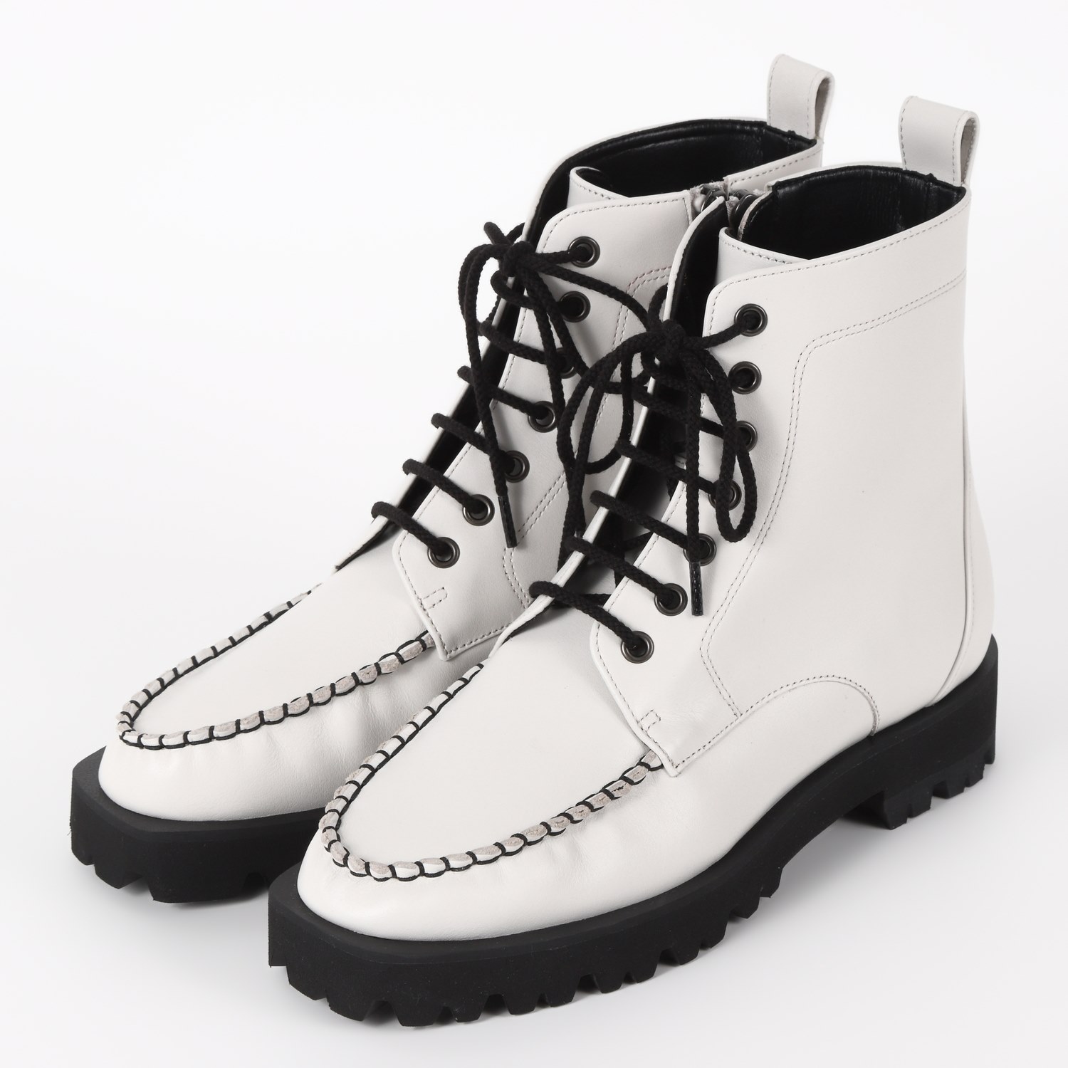 【OUTLET】BARCLAY（バークレー）タンクソールレースアップブーツ　アイボリー