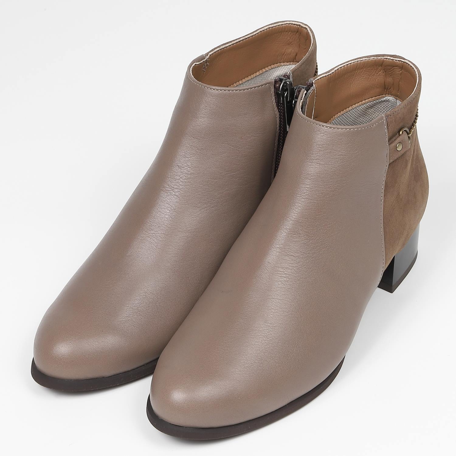 【SALE】BARCLAY（バークレー）バックチェーンブーツ　ダークベージュコンビ