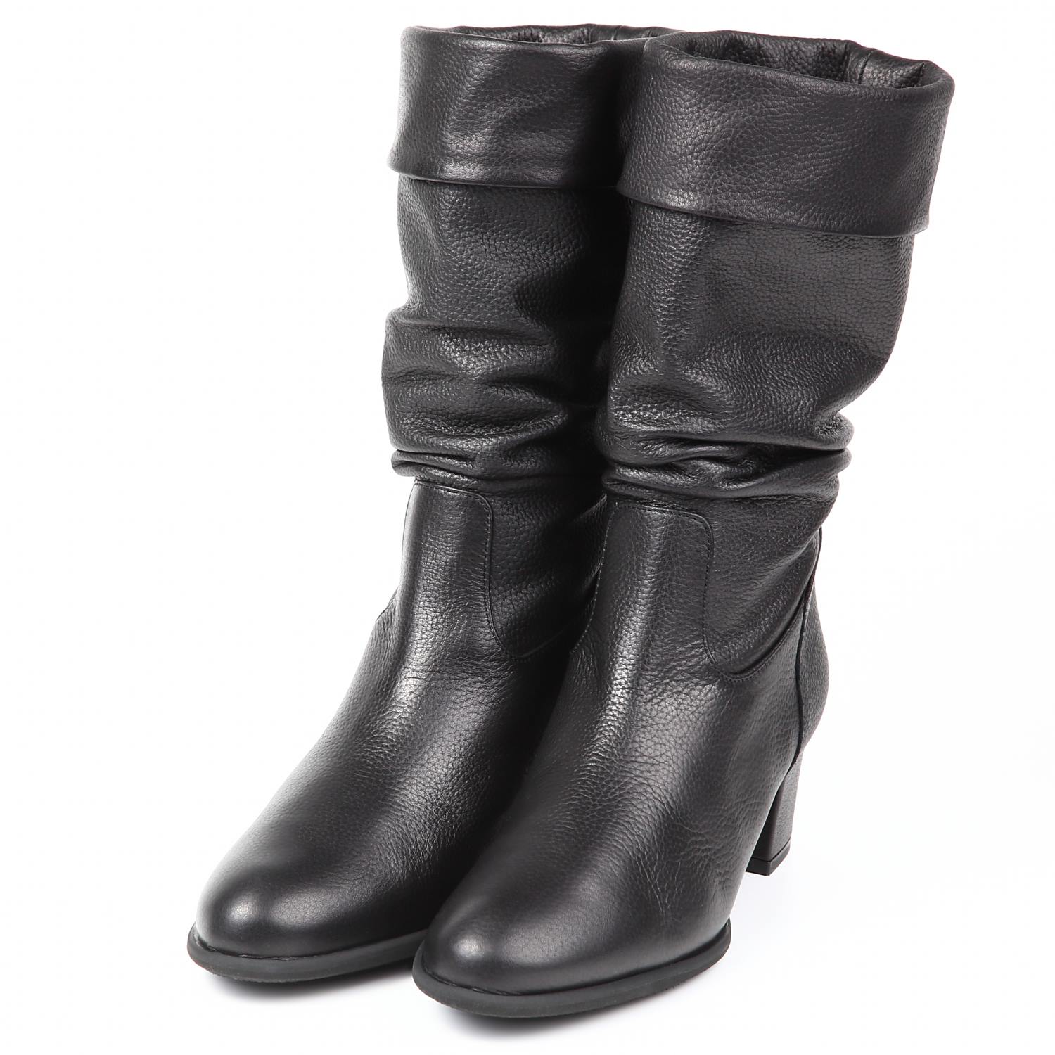 ズッカ ルーズブーツ レザー フラット M 24.0cm 黒 ブラック（BARCLAY  