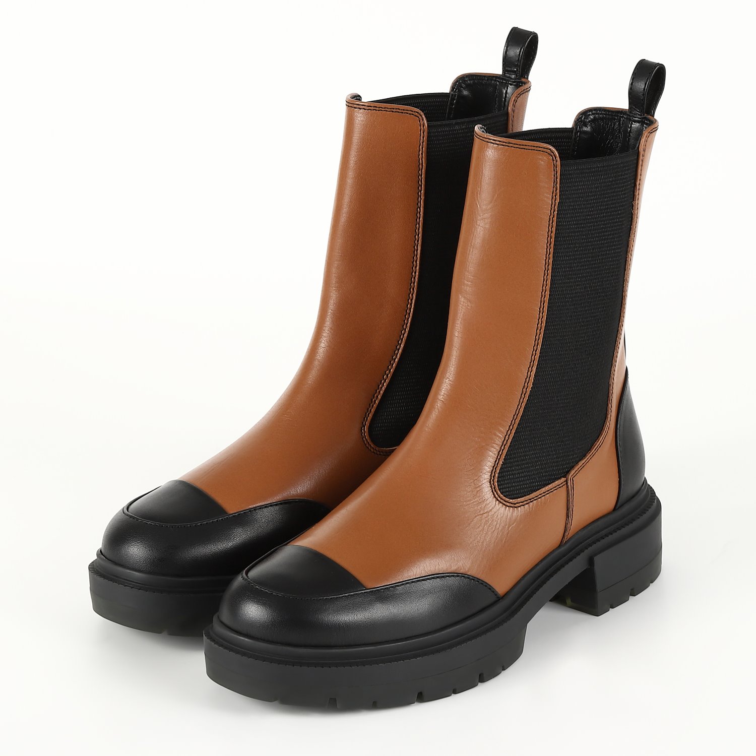 【OUTLET】BARCLAY（バークレー）厚底モールドソールブーツ　キャメル