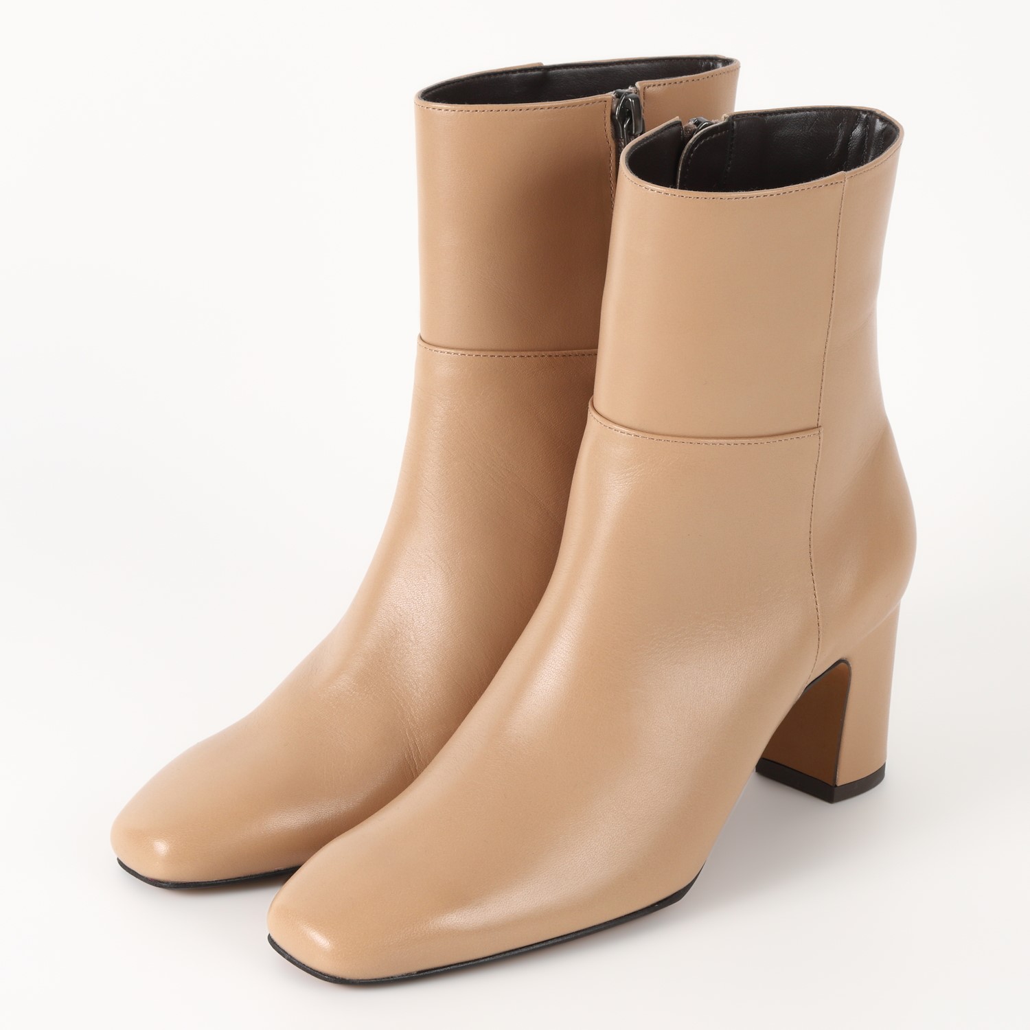 【OUTLET】BARCLAY（バークレー）シンプルスクエアブーツ　ダークベージュ