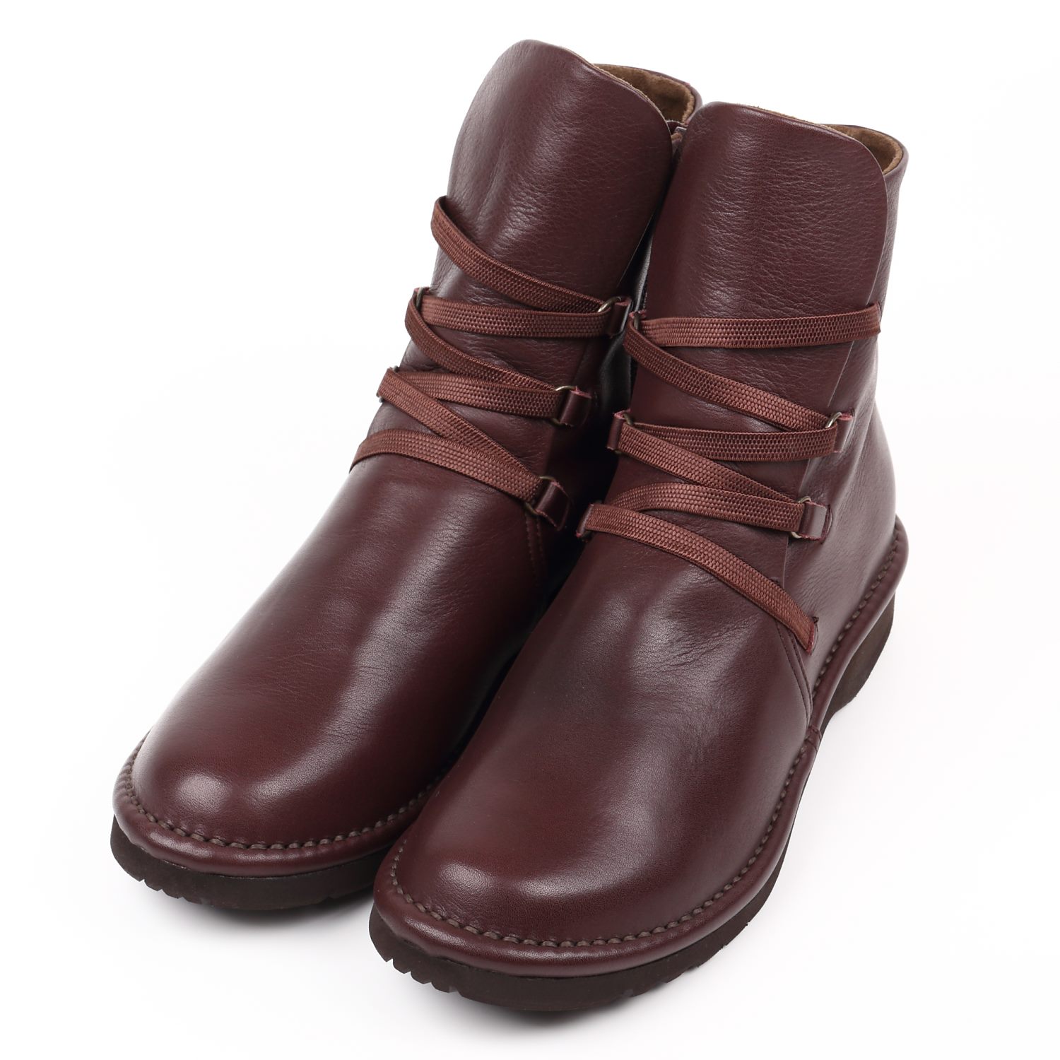 【OUTLET】VITA NOVA（ヴィタノヴァ）ソフトレザーショートブーツ　ワイン