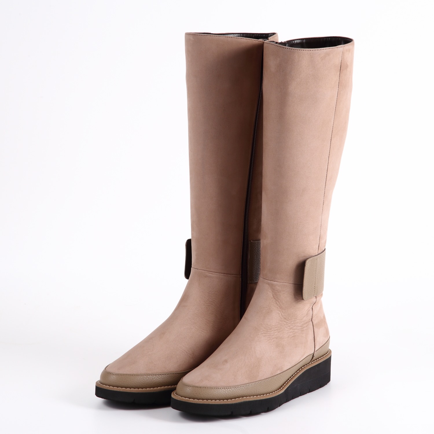 【OUTLET】VITA NOVA（ヴィタノヴァ）ロングブーツ オークヌバックコンビ