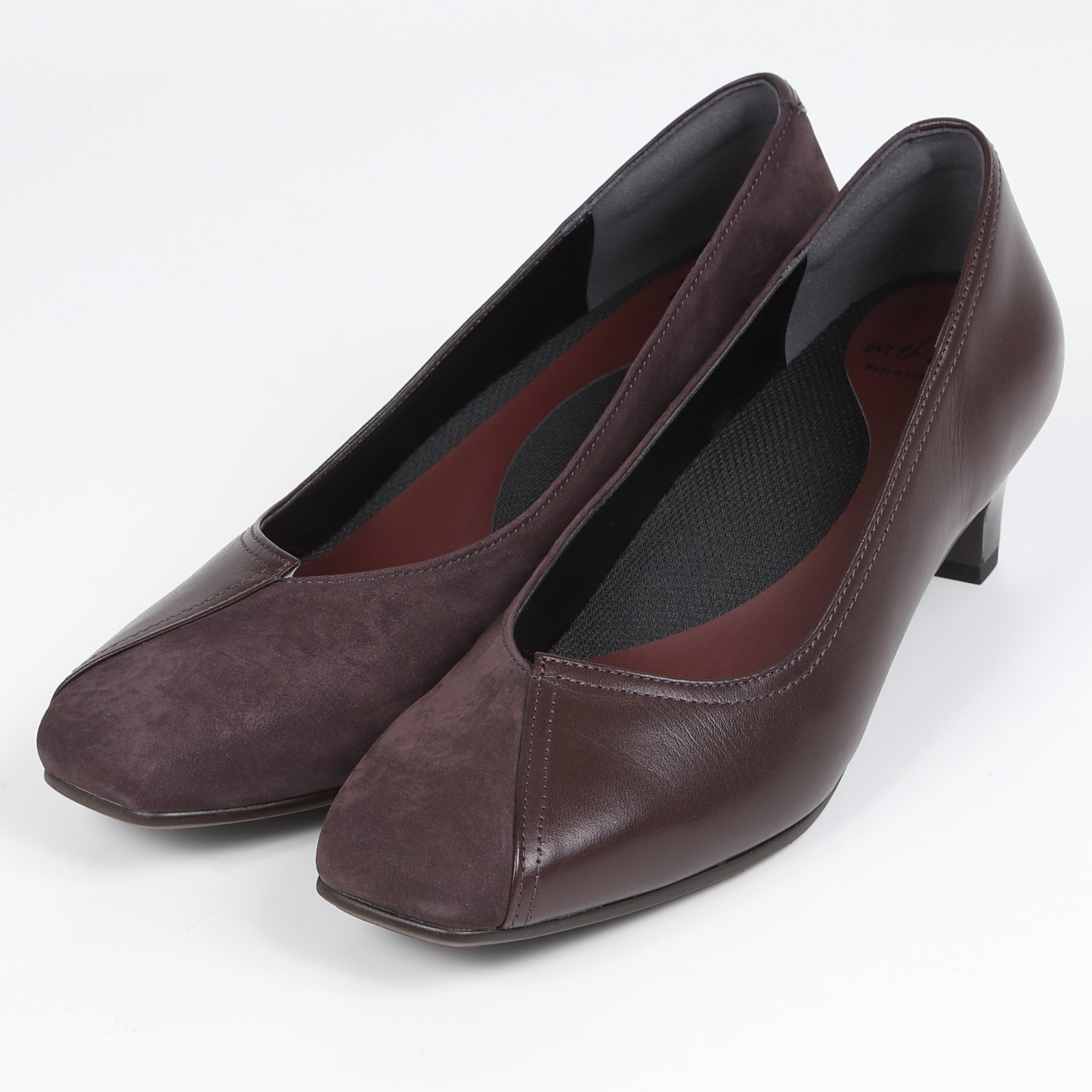 【SALE】With Width（ウィズウィズ）切り返しデザインデザインパンプス バーガンディー
