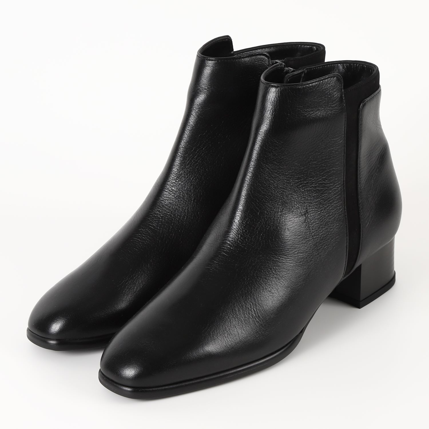 With Width（ウィズウィズ）防水加工スクエアトゥ3Eショートブーツ