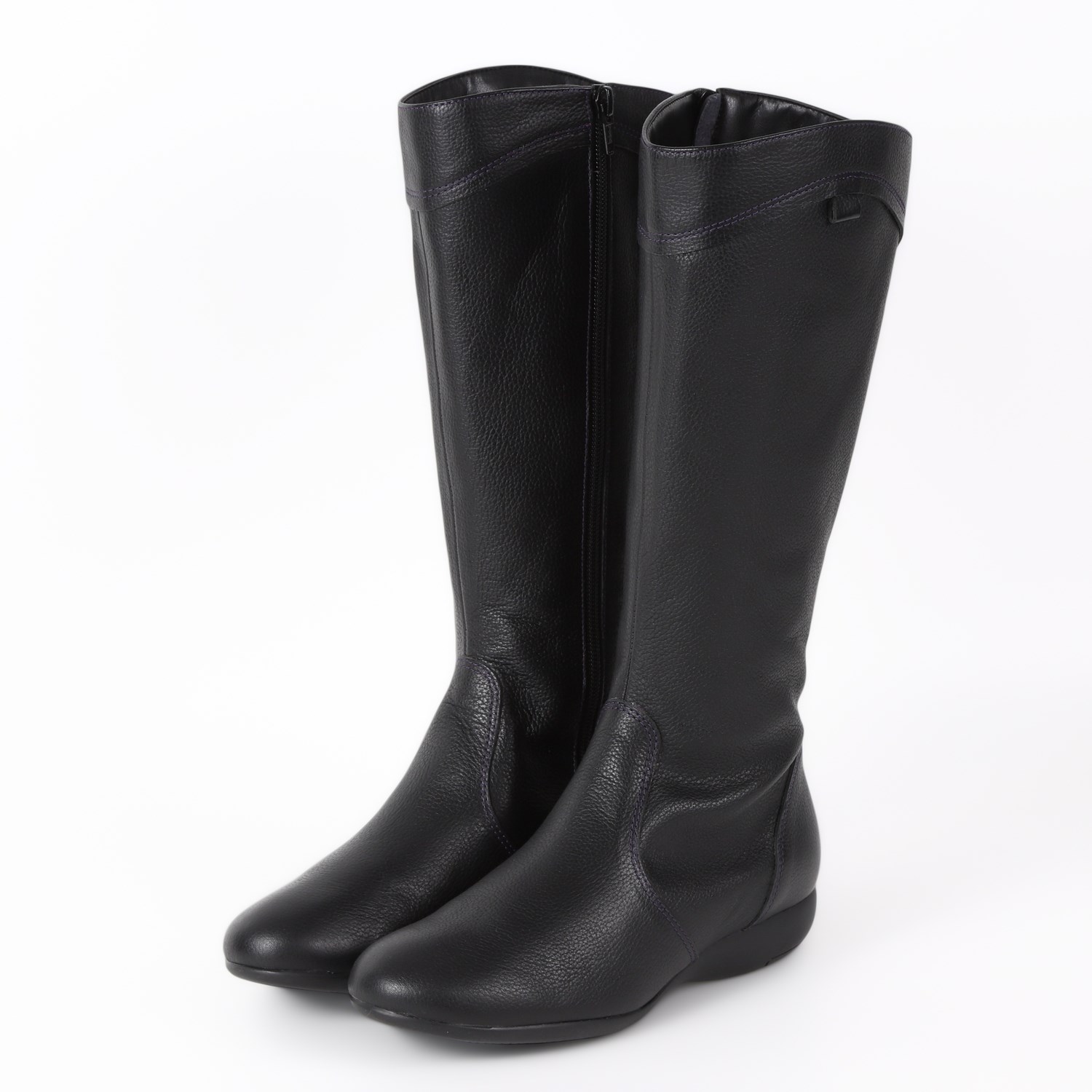 【OUTLET】VITA NOVA（ヴィタノヴァ）内ファスナーロングブーツ ブラック