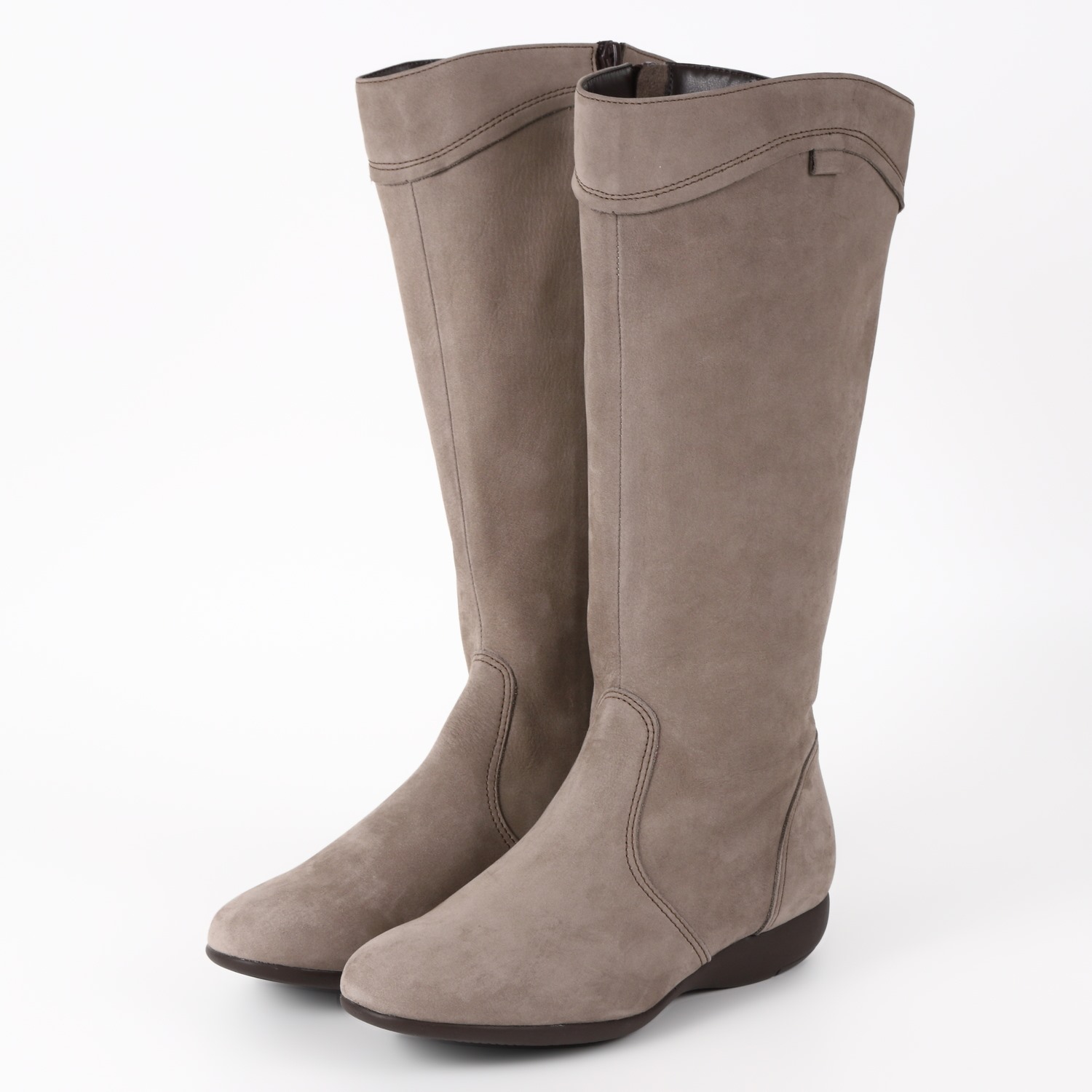 【OUTLET】VITA NOVA（ヴィタノヴァ）内ファスナーロングブーツ Gブラウンヌバック