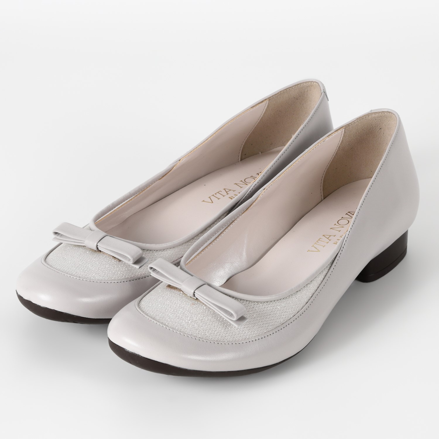 【OUTLET】VITA NOVA（ヴィタノヴァ）チュールモカパンプス ピンクグレーコンビ