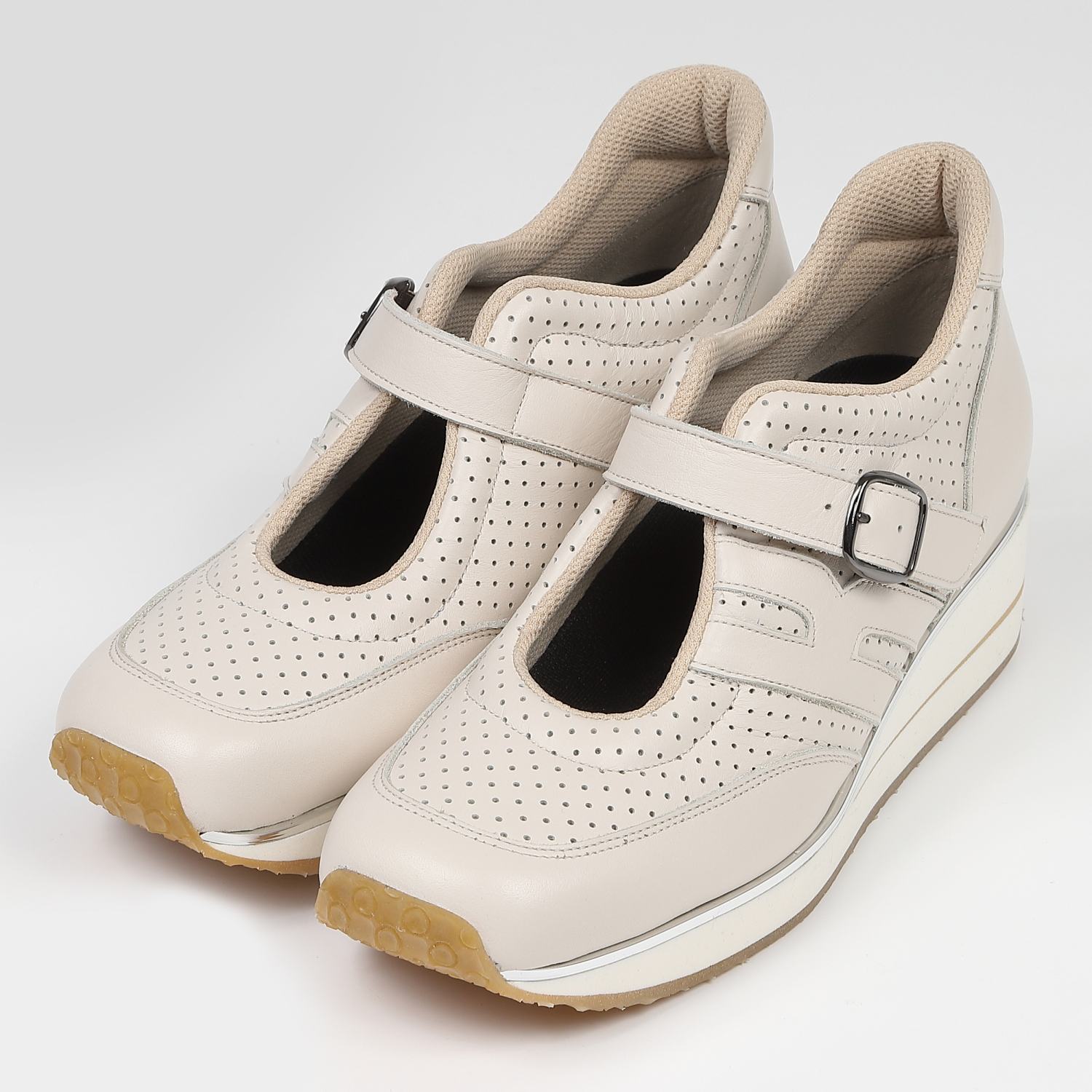 VITA NOVA（ヴィタノヴァ）5cmヒールメリージェーンスニーカー　サンドグレー