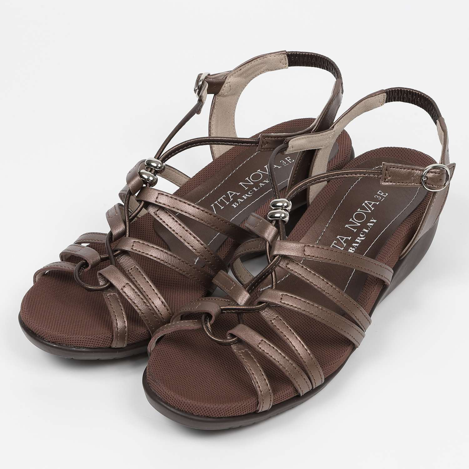 VITA NOVA（ヴィタノヴァ）定番ストラップデザインソフトサンダル　ブラウンメタリック