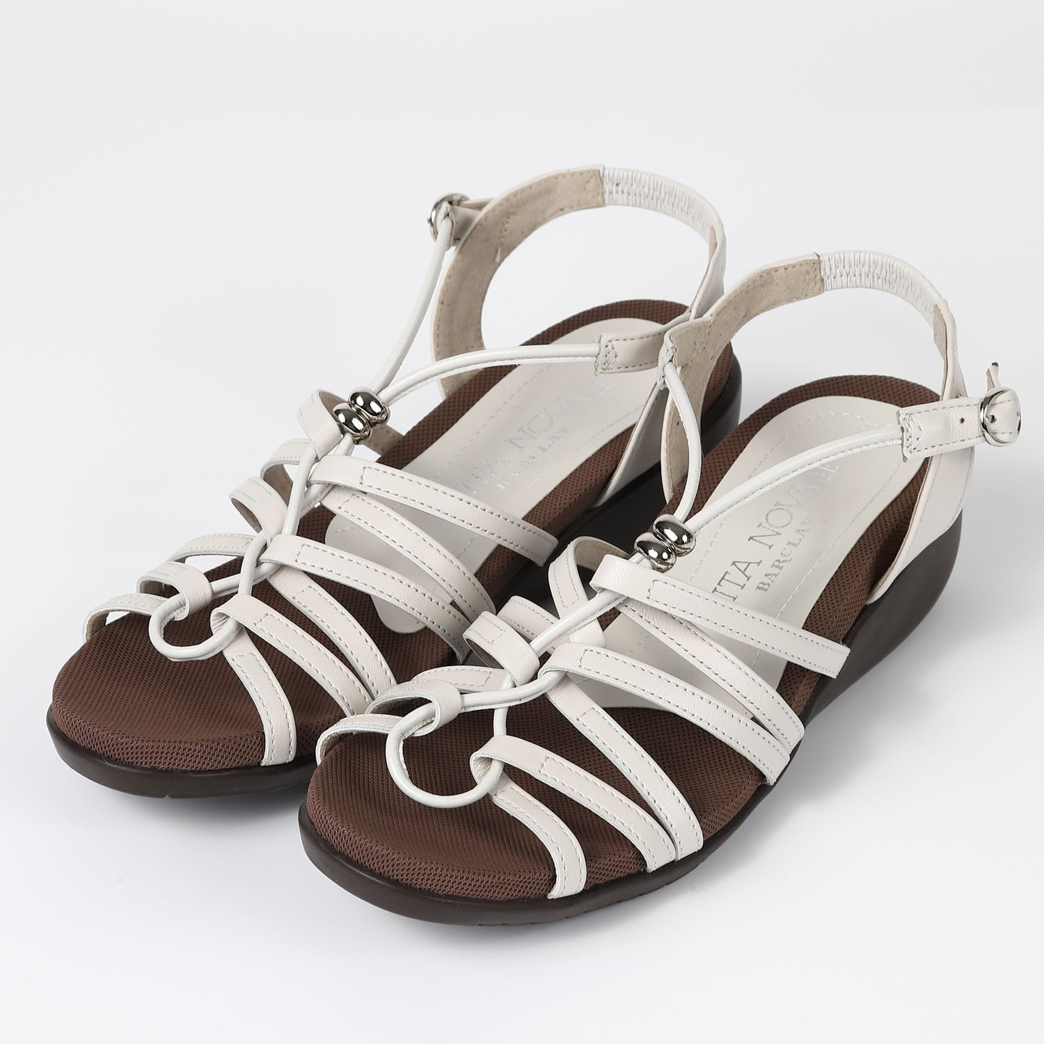 VITA NOVA（ヴィタノヴァ）  定番ストラップデザインソフトサンダル　アイボリー