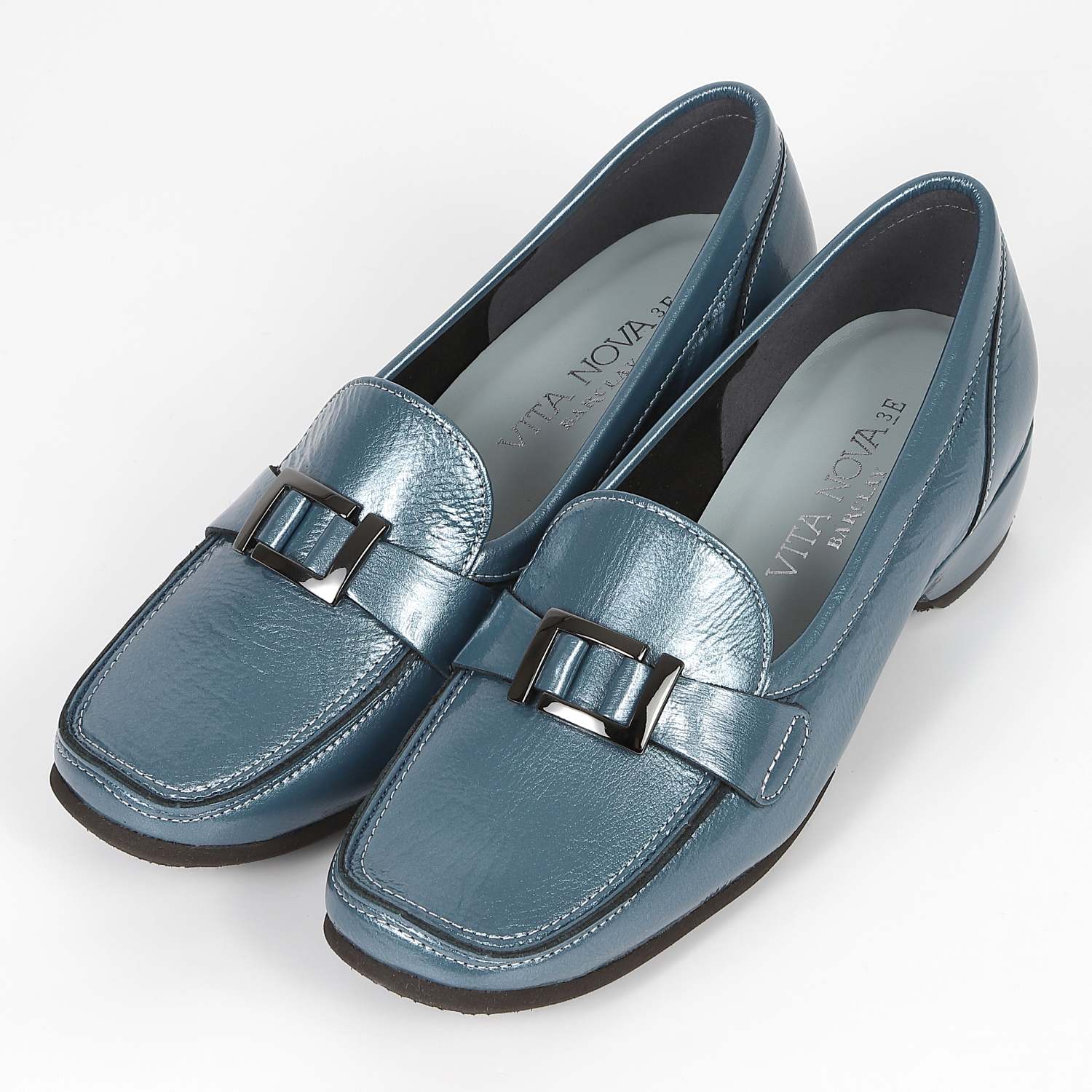 VITA NOVA（ヴィタノヴァ）メタリックモカシンローファー　コバルトブルーエナメル