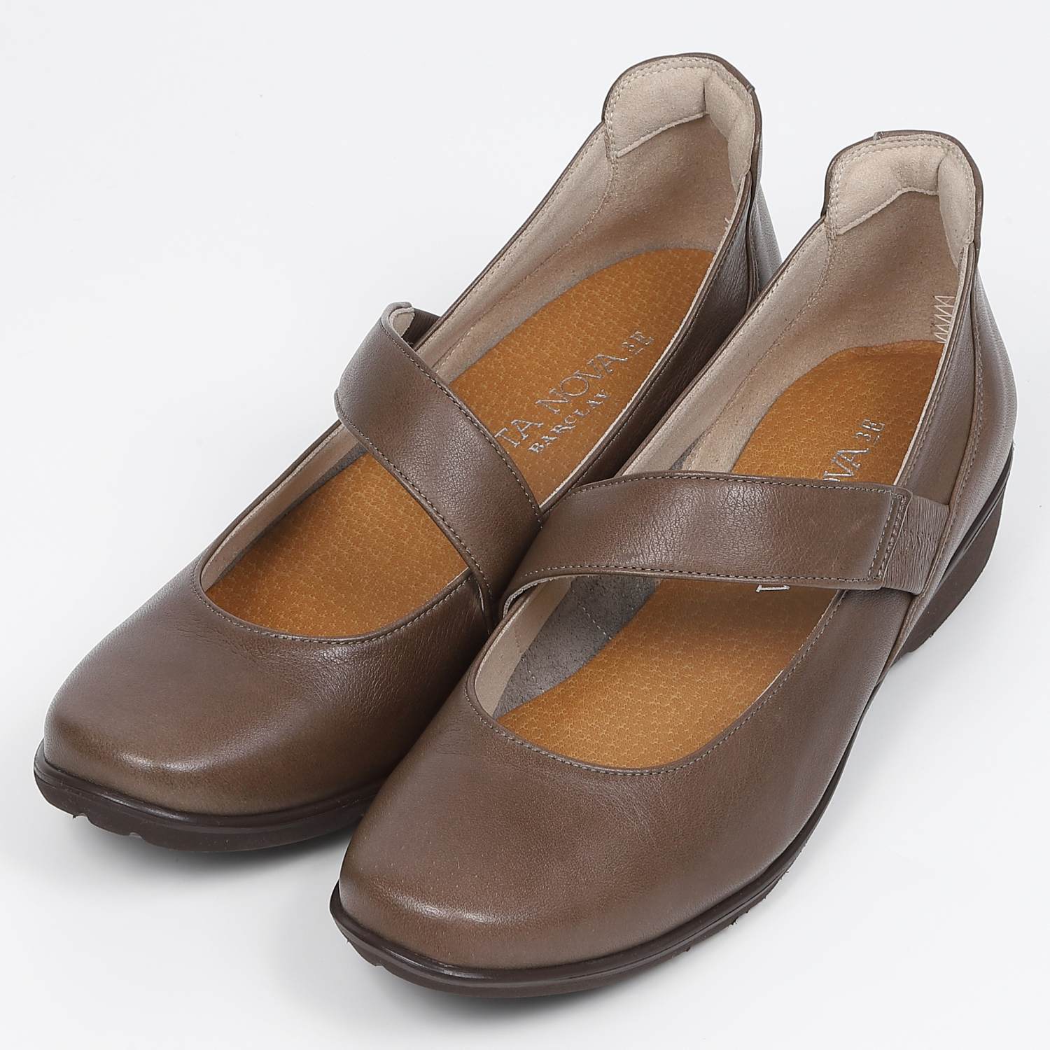 VITA NOVA斜めストラップカジュアルシューズ　ダークグレー