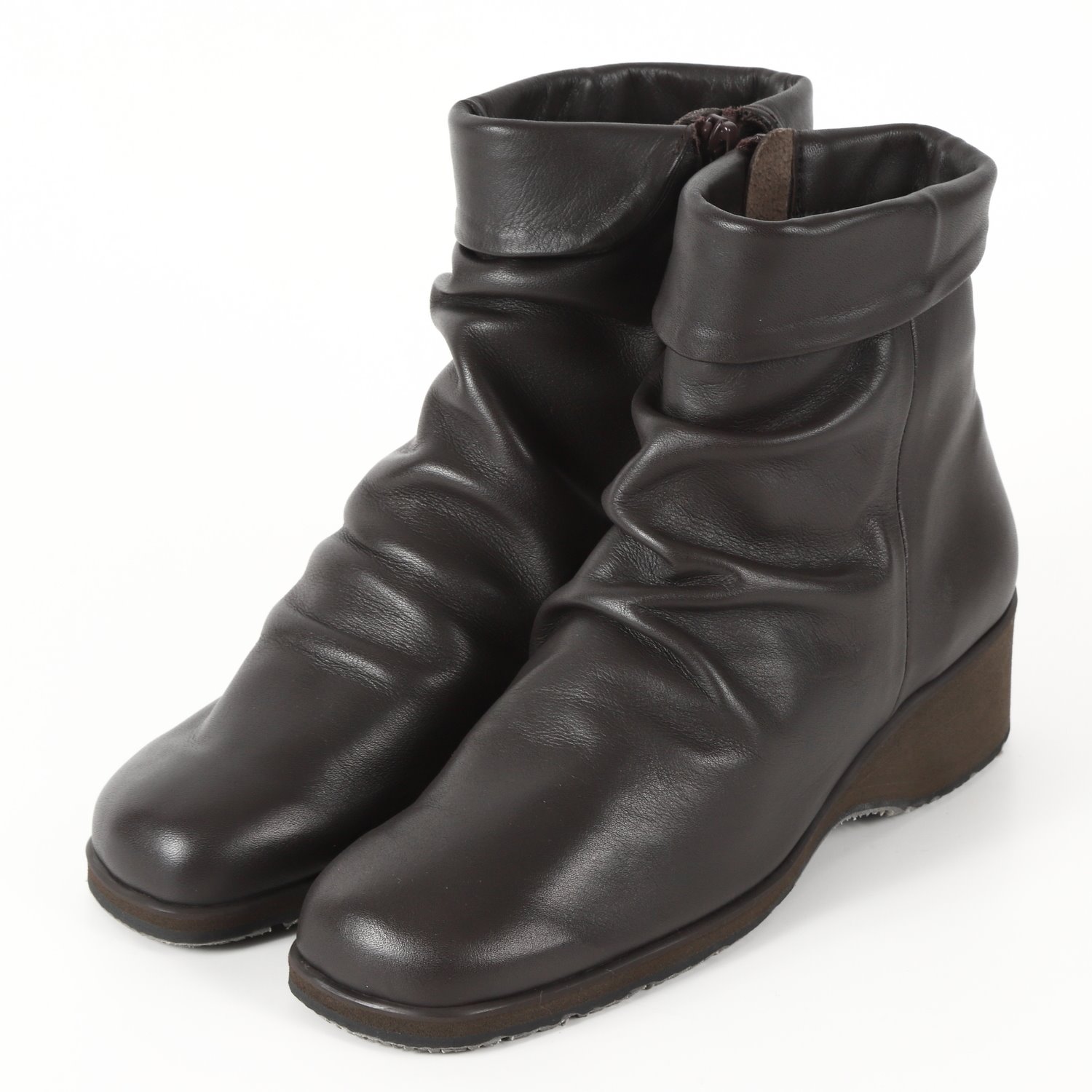 【OUTLET】VITA NOVA（ヴィタノヴァ）2WAYスクエアトゥミドルブーツ　ダークブラウン