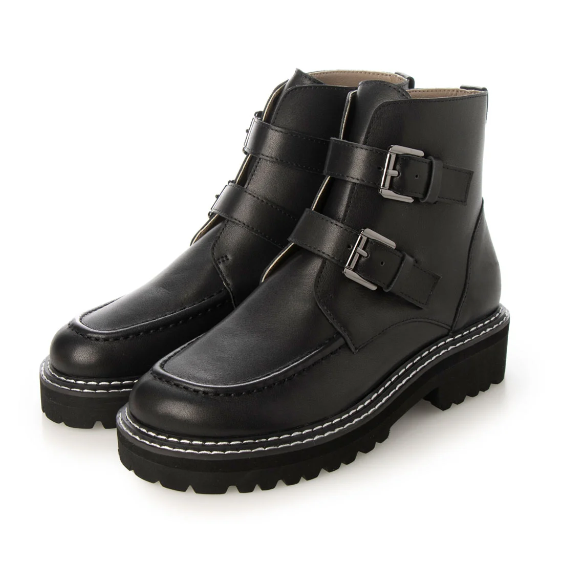 KISCO（キスコ）ダブルベルトショートブーツ ブラック｜BARCLAY