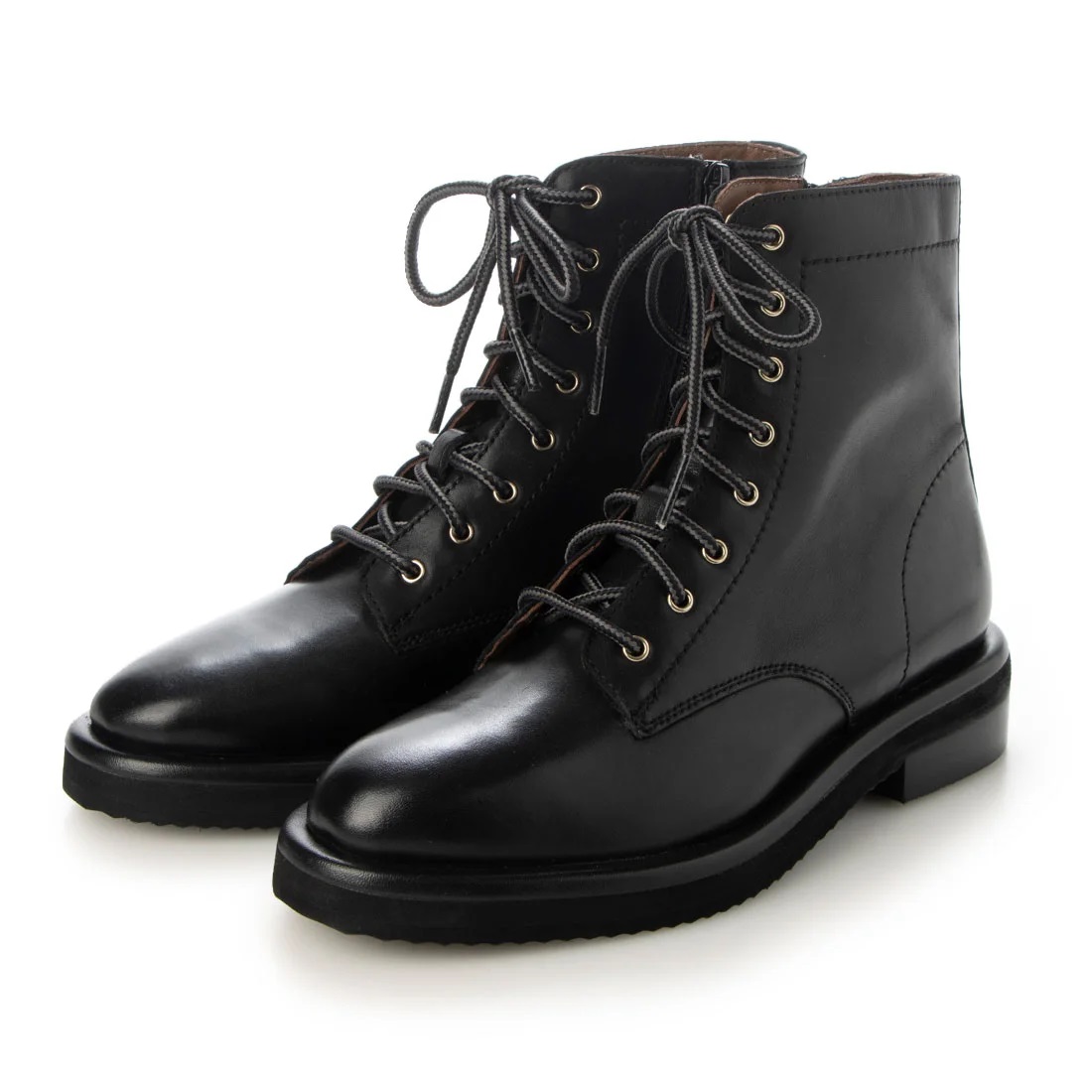 【OUTLET】KISCO（キスコ）レースアップショートブーツ　ブラック