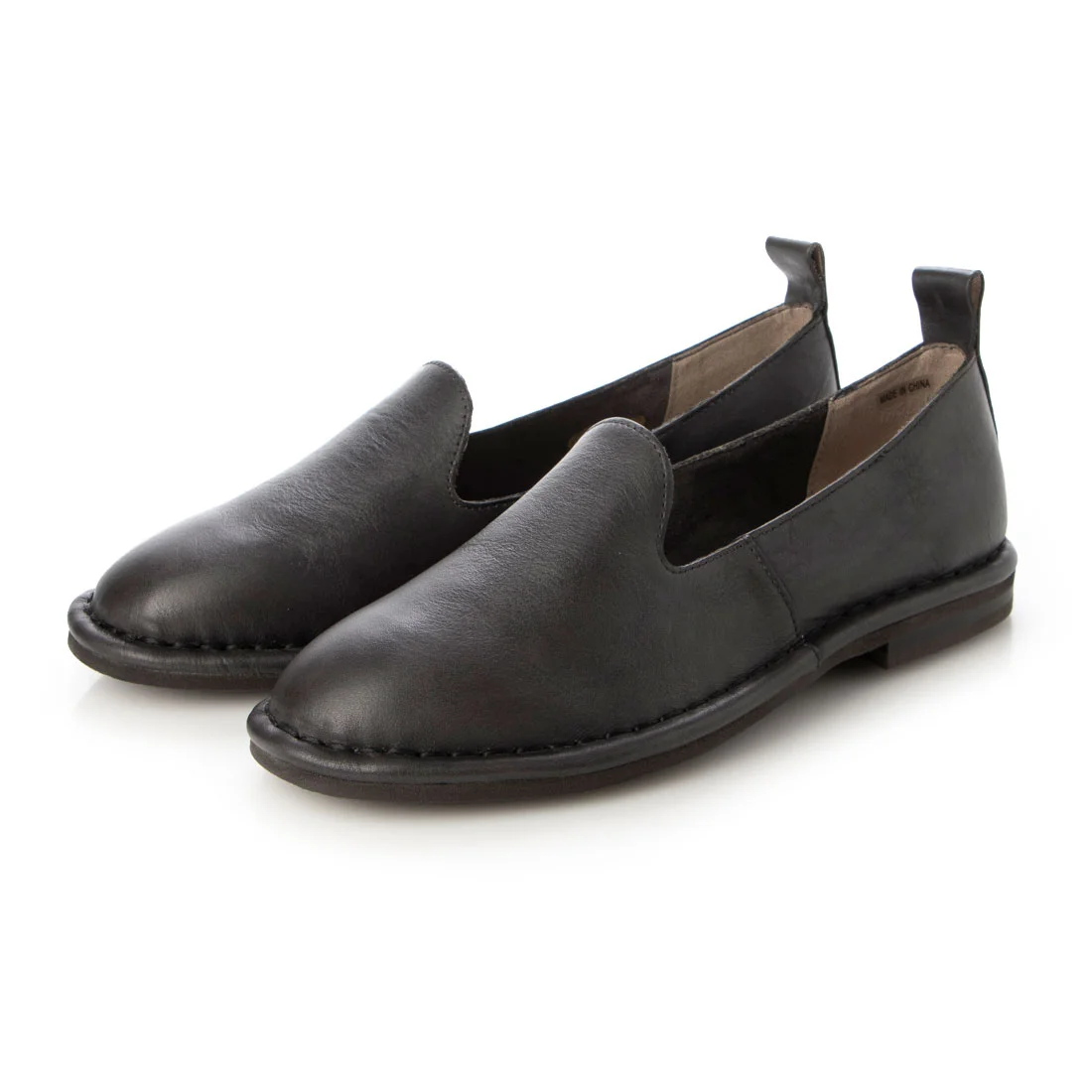 【OUTLET】KISCO（キスコ）オペラカットフラットシューズ　ブラック