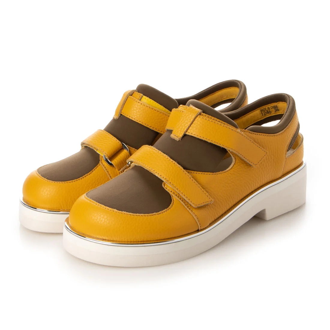 【OUTLET】KISCO（キスコ）ダブルベルトスポカジシューズ　イエロー