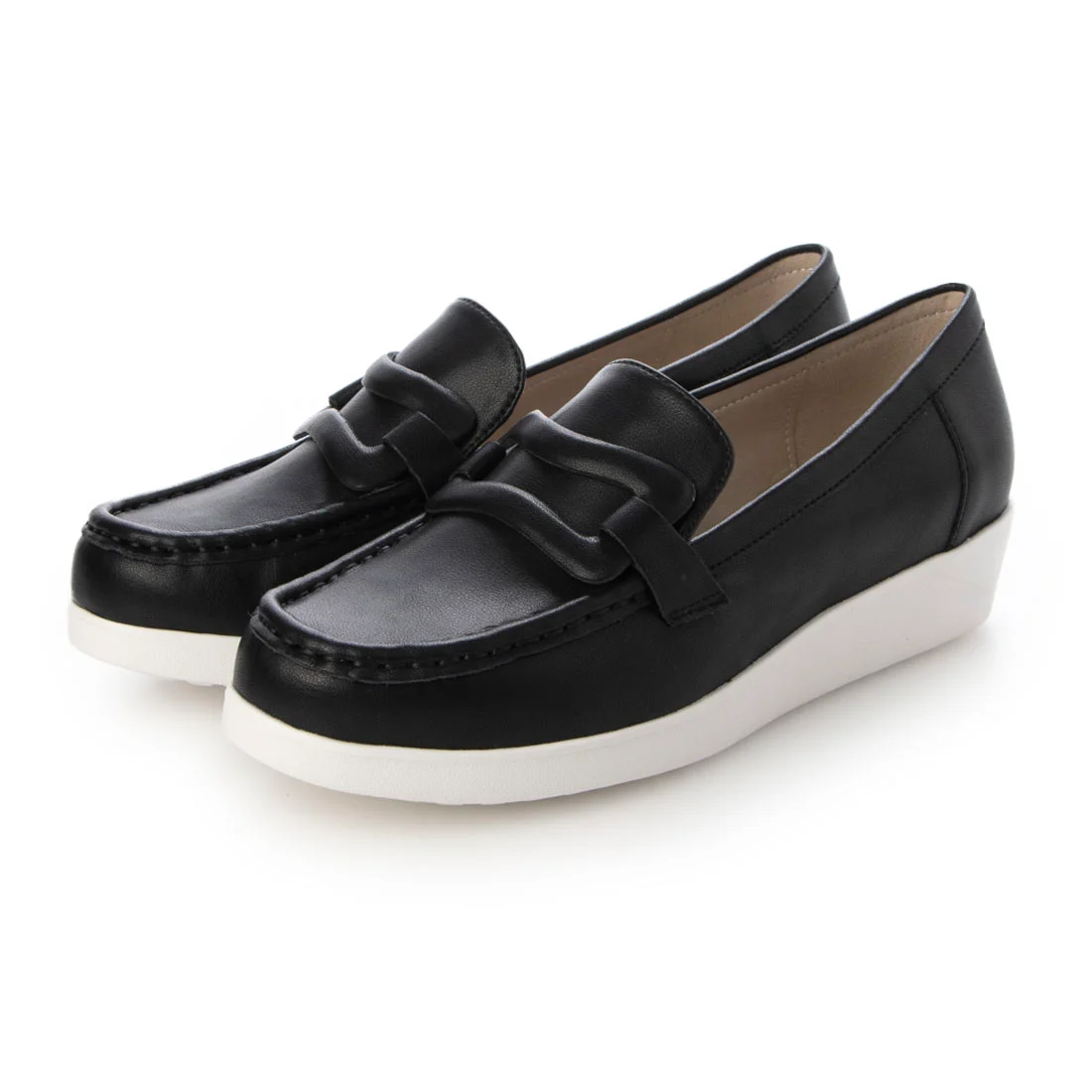 【OUTLET】KISCO（キスコ）パデッドモチーフカジュアルスリッポン　ブラック
