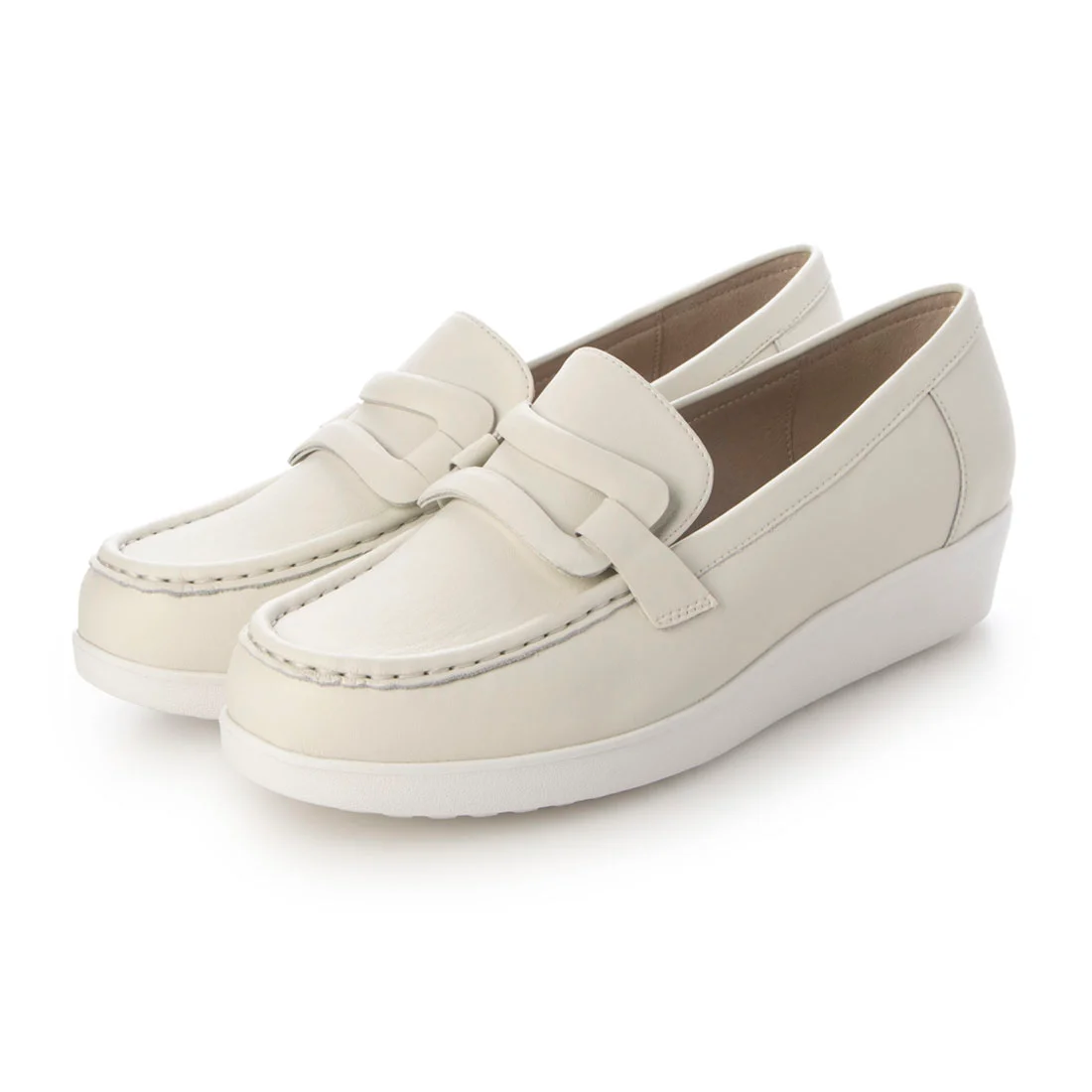 【OUTLET】KISCO（キスコ）パデッドモチーフカジュアルスリッポン　アイボリー