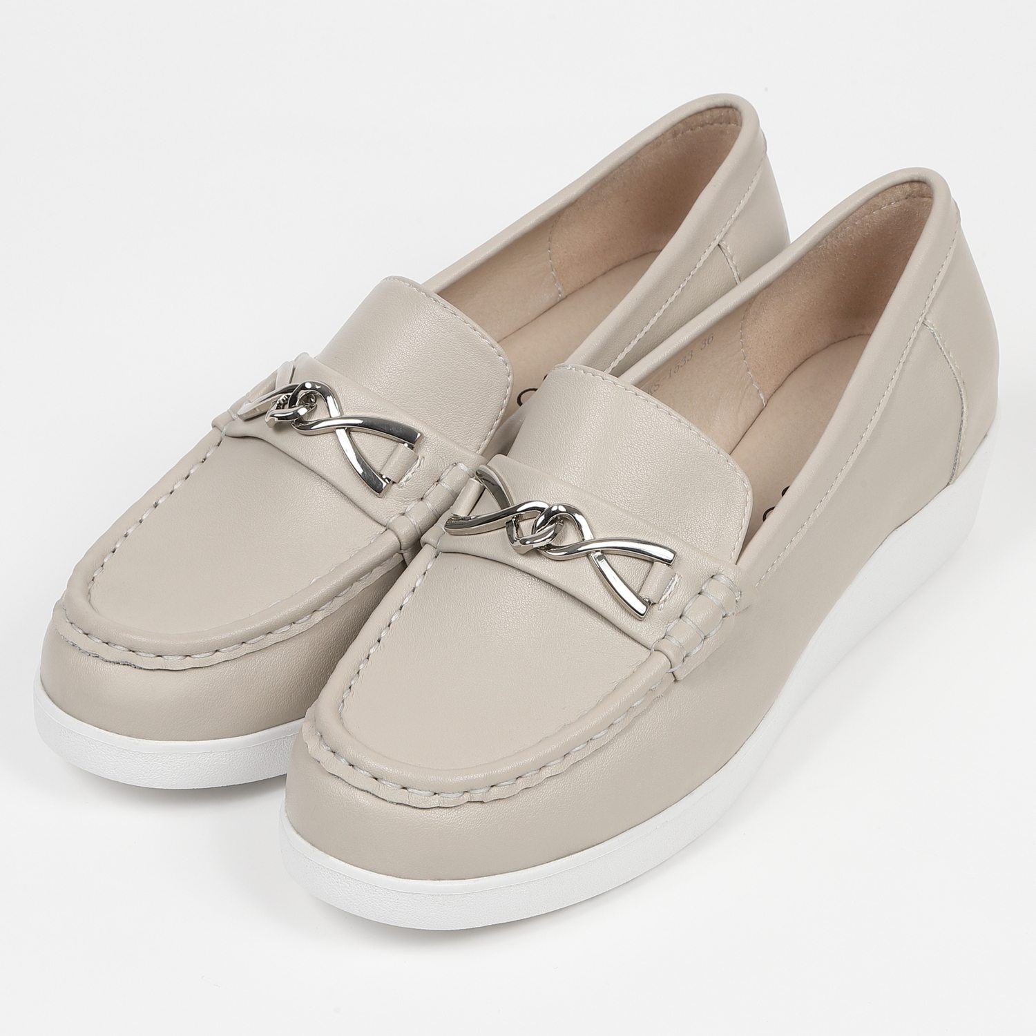 KISCO（キスコ）ビット飾りカジュアルスリッポン アイボリー｜BARCLAY